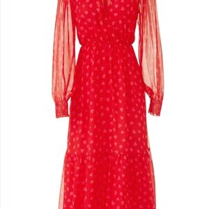 Kate Spade Red Heart Chiffon Dress